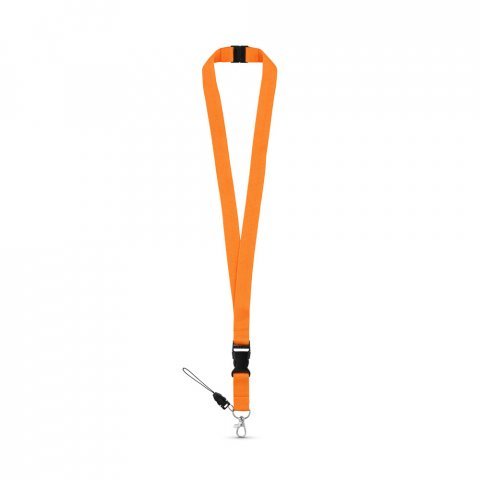 MURRAY. Polyester lanyard with metal carabiner - Orange