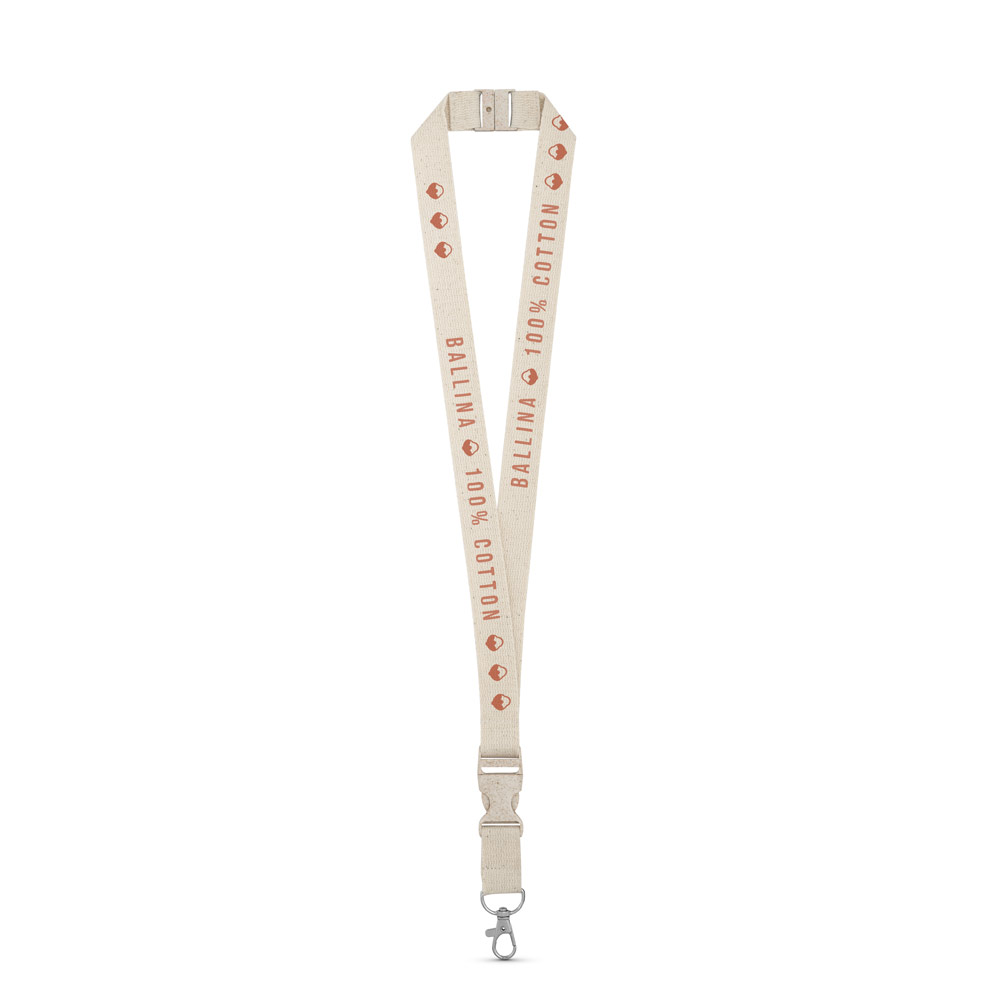 BALLINA. Lanyard 100% cotone con moschettone in metallo