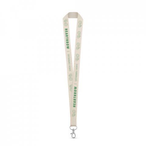 HEATHROW. 100% cotton lanyard - Light natural