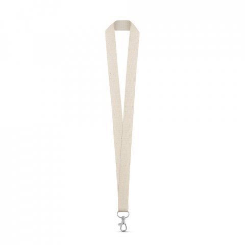 HEATHROW. 100% cotton lanyard - Light natural