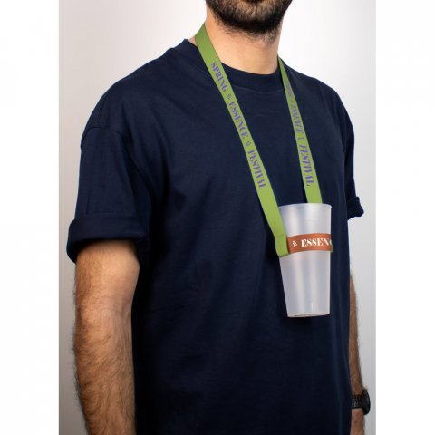 SHEFFIELD. SET Lanyard SUBLIMATION Long II (20 mm) Duo with sublimation lanyard Cup Holder - 301 - White