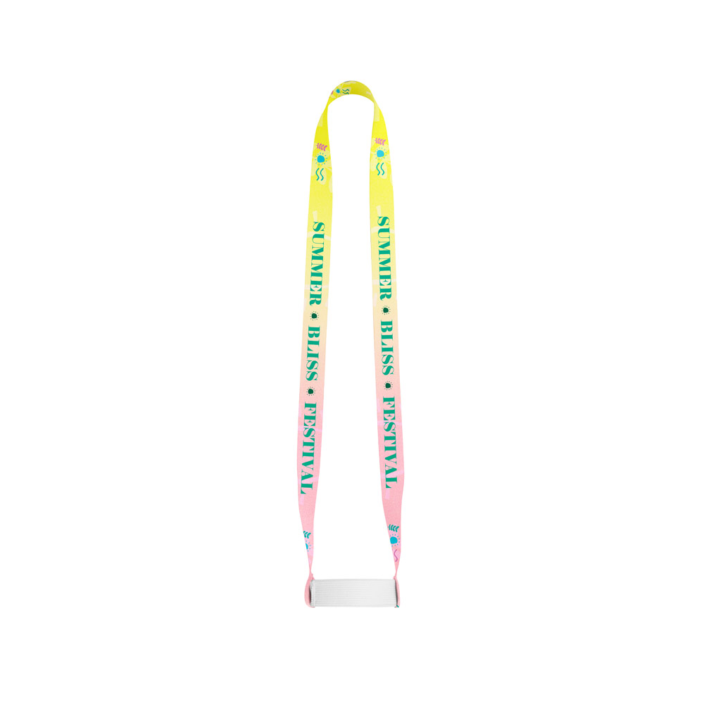 SWINDON. SET Lanyard SUBLIMATION Lungo II (20 mm) Duo con elastico portabicchieri per sublimazione