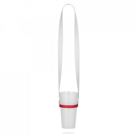 BOLTON. SET Șnur SUBLIMARE Lung II (20 mm) Duo cu suport de pahare din silicon - 302 - Roșu