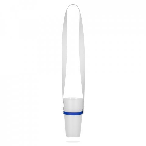 BOLTON. SET Șnur SUBLIMARE Lung II (20 mm) Duo cu suport de pahare din silicon - 303 - Albastru