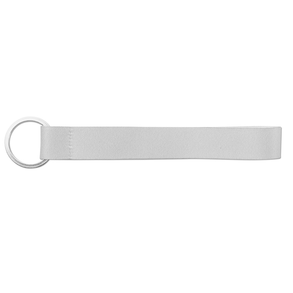 SLOUGH. Lanyard corto per stampa sublimatica in poliestere riciclato (100% rPET) con anello