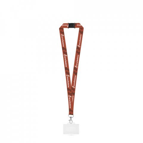 CARLISLE. SET Șnur SUBLIMARE Lung II (20 mm) cu carabină de 20 mm, &icirc;ncuietoare de siguranță și suport rigid pentru insignă/card 91 x 68 mm - 301 - Alb