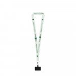 EPSOM. SET Lanyard SUBLIMATION Long II (20 mm) in recycled polyester (100% rPET) with Hook Trigger Snap 20 mm and phone holder - 301 - White