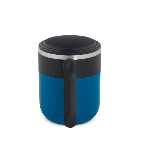 MALDINI. Reisebecher mit Innenwand aus Edelstahl und matter Oberfl&auml;che, 400 ml - Blau