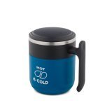 MALDINI. Reisebecher mit Innenwand aus Edelstahl und matter Oberfl&auml;che, 400 ml - Blau