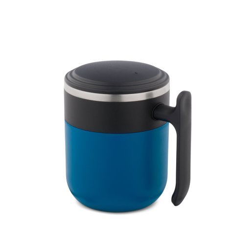 MALDINI. Reisebecher mit Innenwand aus Edelstahl und matter Oberfl&auml;che, 400 ml - Blau