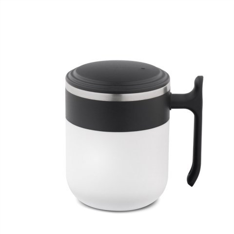 MALDINI. Reisebecher mit Innenwand aus Edelstahl und matter Oberfl&auml;che, 400 ml - Wei&szlig;