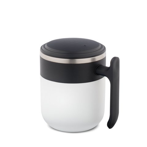 MALDINI. Reisebecher mit Innenwand aus Edelstahl und matter Oberfl&auml;che, 400 ml - Wei&szlig;