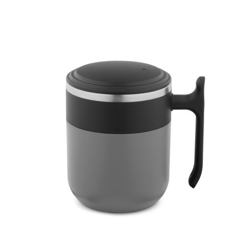 MALDINI. Reisebecher mit Innenwand aus Edelstahl und matter Oberfl&auml;che, 400 ml - Grau
