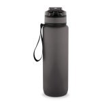 ERIKSSON. Sticlă fabricată din PET reciclat (100% rPET), cu citate motivaționale și ore care te &icirc;ncurajează să bei apă și să te hidratezi pe tot parcursul zilei - Negru
