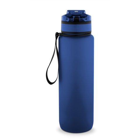 ERIKSSON. Sticlă fabricată din PET reciclat (100% rPET), cu citate motivaționale și ore care te &icirc;ncurajează să bei apă și să te hidratezi pe tot parcursul zilei - Albastru