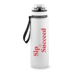 ERIKSSON. Sticlă fabricată din PET reciclat (100% rPET), cu citate motivaționale și ore care te &icirc;ncurajează să bei apă și să te hidratezi pe tot parcursul zilei - Alb