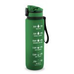 ERIKSSON. Sticlă fabricată din PET reciclat (100% rPET), cu citate motivaționale și ore care te &icirc;ncurajează să bei apă și să te hidratezi pe tot parcursul zilei - Verde