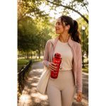 ERIKSSON. Sticlă fabricată din PET reciclat (100% rPET), cu citate motivaționale și ore care te &icirc;ncurajează să bei apă și să te hidratezi pe tot parcursul zilei