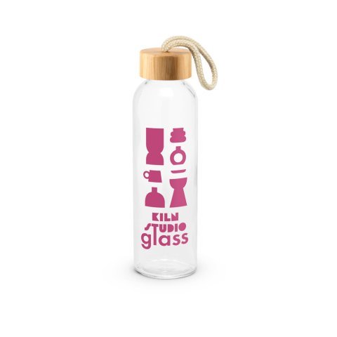 CROSBY. Glasflasche mit Bambusdeckel, 520 ml - Natur