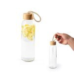 CROSBY. Glasflasche mit Bambusdeckel, 520 ml