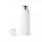 ODIN. Borraccia in acciaio inox (riciclata al 36%) con finitura in gomma 550ml - Bianco