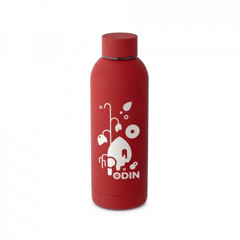 ODIN. Borraccia in acciaio inox (riciclata al 36%) con finitura in gomma 550ml - Bordeaux