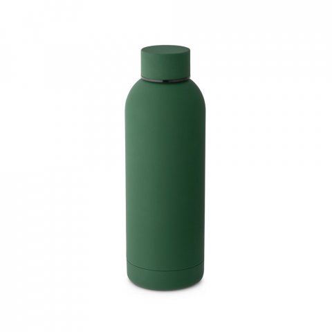 ODIN. Borraccia in acciaio inox (riciclata al 36%) con finitura in gomma 550ml - Verde scuro