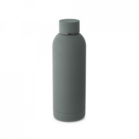 ODIN. Borraccia in acciaio inox (riciclata al 36%) con finitura in gomma 550ml - Grigio scuro 