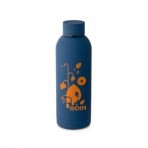 ODIN. Borraccia in acciaio inox (riciclata al 36%) con finitura in gomma 550ml - Blu scuro