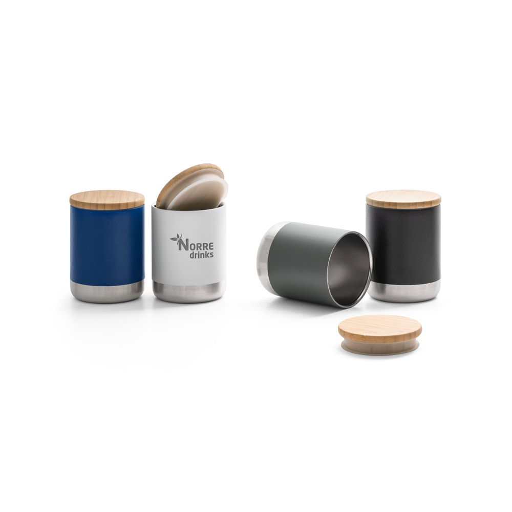 NORRE TUMBLER. Bicchiere in acciaio inox (riciclata al 36%) a doppio corpo con isolamento sottovuoto 370 mL