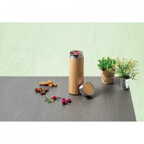 NATUREL. Термо бутилка от бамбук и неръждаема стомана (90% рециклирана) 430 мл
