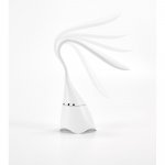 GRAHAME. B&aelig;rbar skrivebordslampe med h&oslash;jtalerog med 5 timers aktiv spilletid i genanvendt ABS (100 % rABS) - Hvid