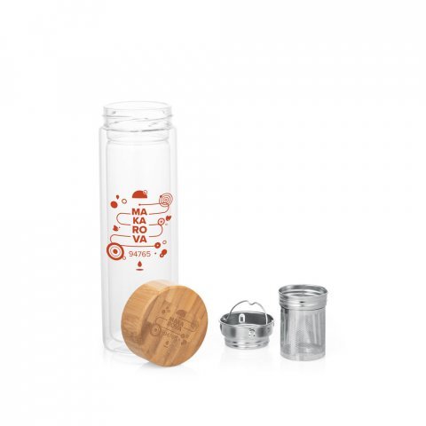 MAKAROVA. Sticlă cu infuzor 490 mL - Natural