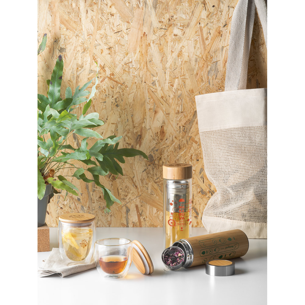 ECUADOR L. Bicchiere da viaggio in vetro borosilicato 350 mL