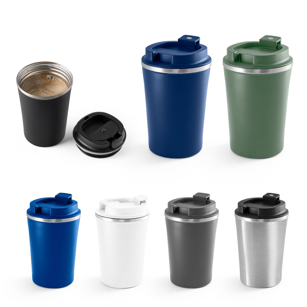 PHELPS. Bicchiere da viaggio in acciaio inox e PP 470ml