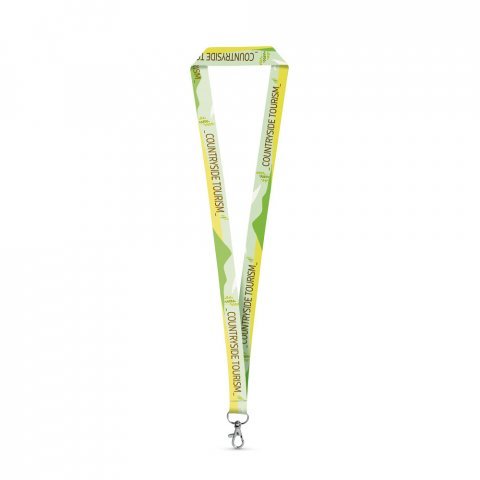 WINDSOR. SET Lanyard SUBLIMATION Long II (20 mm) in recycled polyester (100% rPET) with Hook Trigger Snap 20 mm - White