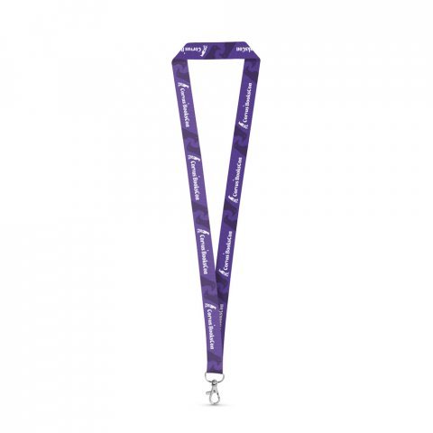 WINDSOR. SET Lanyard SUBLIMATION Long II (20 mm) in recycled polyester (100% rPET) with Hook Trigger Snap 20 mm - White