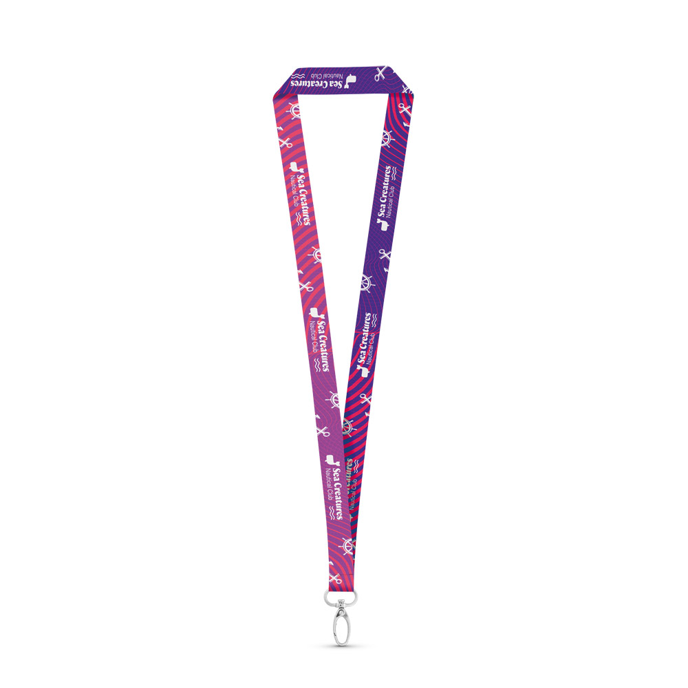 MANILA. Lanyard per sublimazione in poliestere con moschettone