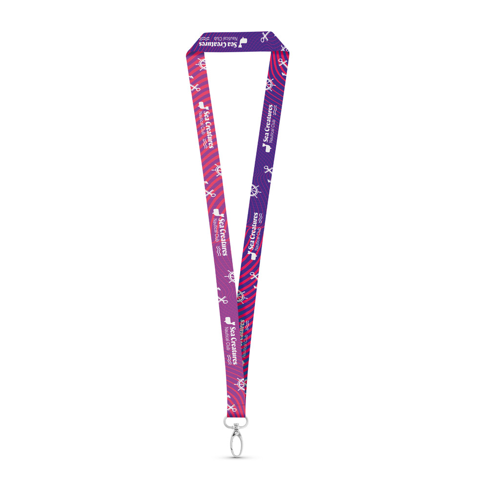 MANILA. Lanyard per sublimazione in poliestere con moschettone