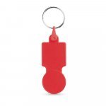 SULLIVAN. Coin-shapped PS keyring for supermarket cart - Red