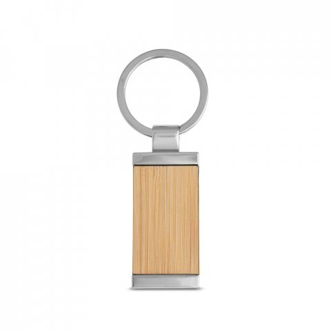 HOMER. Prostokątny brelok z bambusa - Naturalny