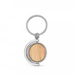 HOMER ROUND. Circular bamboo keyring - Natural