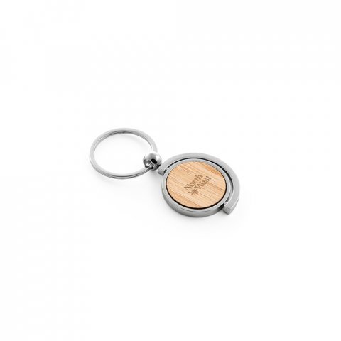 HOMER ROUND. Circular bamboo keyring - Natural