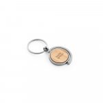 HOMER ROUND. Circular bamboo keyring - Natural