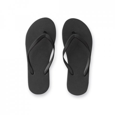 MAUPITI L / XL. Comfortabele slippers met EVA-zolen en PVC-bandjes - Zwart