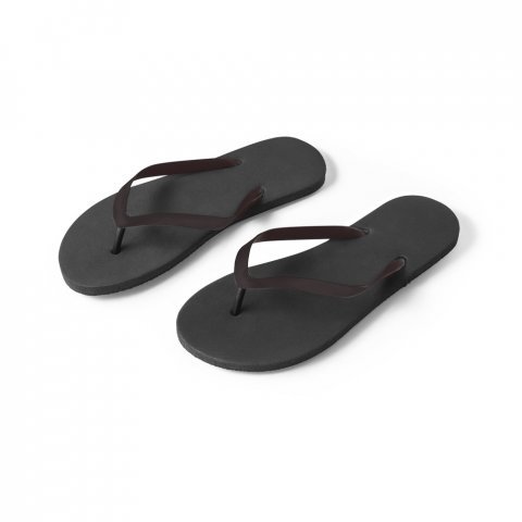 MAUPITI L / XL. Comfortabele slippers met EVA-zolen en PVC-bandjes - Zwart