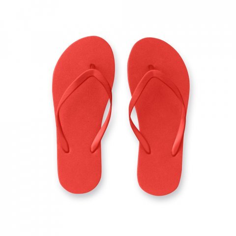 MAUPITI L / XL. Comfortabele slippers met EVA-zolen en PVC-bandjes - Rood