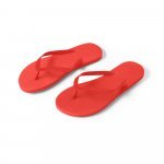 MAUPITI L / XL. Comfortabele slippers met EVA-zolen en PVC-bandjes - Rood
