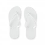 MAUPITI L / XL. Comfortabele slippers met EVA-zolen en PVC-bandjes - Wit