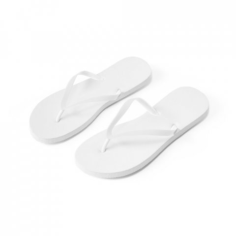 MAUPITI L / XL. Comfortabele slippers met EVA-zolen en PVC-bandjes - Wit